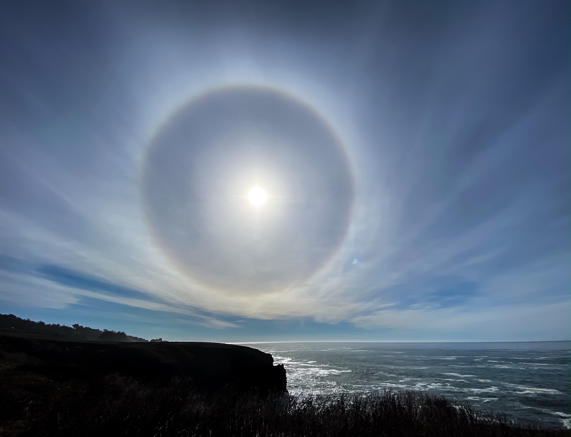 A wow moment – a Halo around the Sun, as photographed by Shari Goforth-Eby.  – Mendonoma Sightings